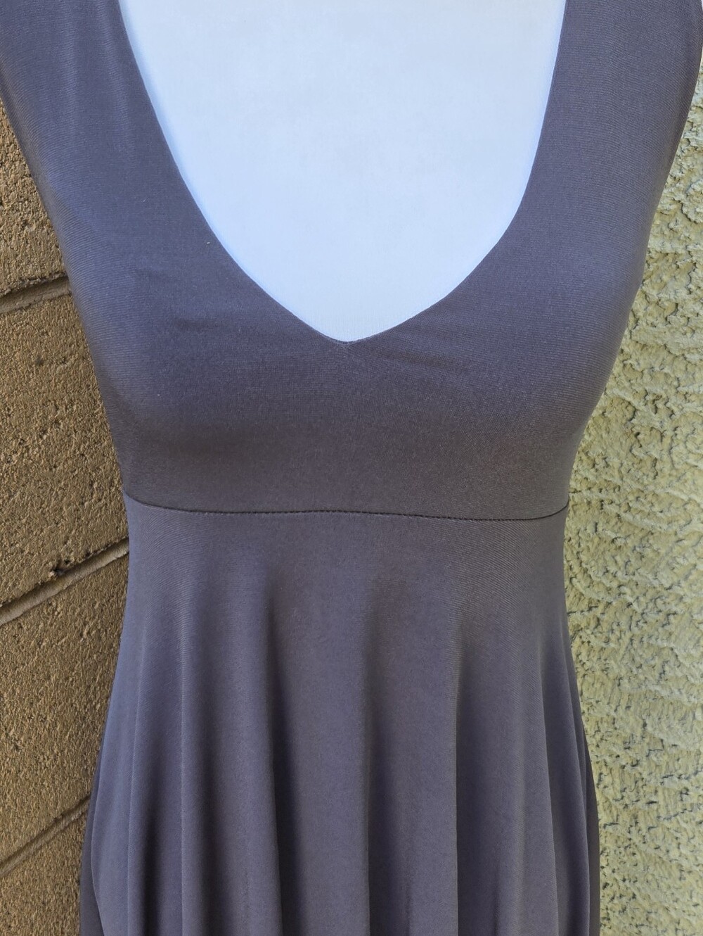 Sleeveless V-Neck Midi Dress in Charcoal Gray - Picture 2 of 7